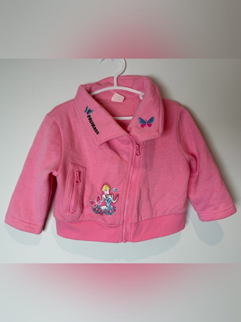 Disney Baby Cinderella Pink Light Jacket 6-12 Months Baby Girl Princess